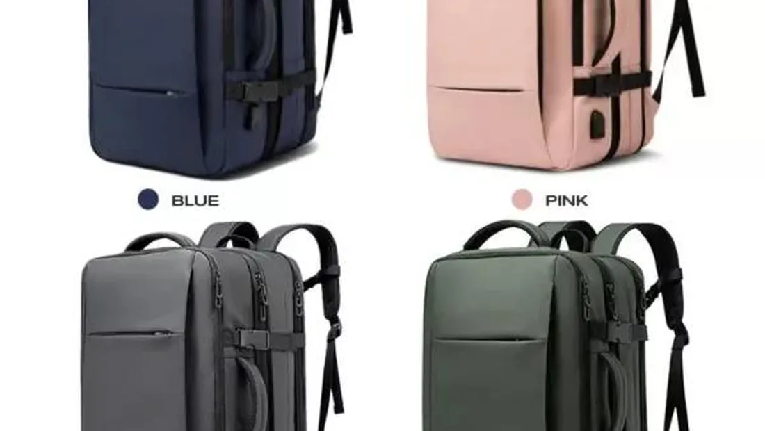 Backpack with main compartment open showing front, back, and side panels