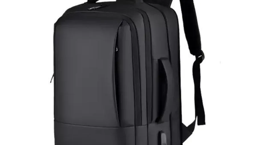 Close-up of backpack zipper ends, buckles and hardware